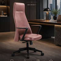 Chaise de bureau de direction moderne à dossier haut en cuir PU, ergonomique, pivotante, avec accoudoirs et roulettes