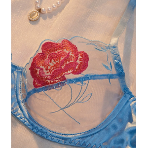 Nuevos Sujetadores Transparentes con Bordado de Flores de Amor, Lencería Sexy para Mujer con Tanga, Sujetadores sin Varillas al por Mayor - Product Image 2