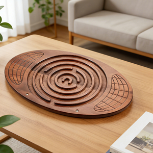 Planche d'équilibre en bois 2026 en gros pour usine avec labyrinthe et circuit pour enfants, portable et écologique pour le fitness - Product Image 4