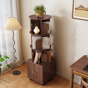 Thiết kế đơn giản nhà phòng khách đồ nội thất giá rẻ Giá hiển thị kệ sách với ngăn kéo lưu trữ trẻ em màu trắng xoay kệ sách - Product Image 2