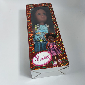 Poupée africaine noire impression couleur fenêtre emballage boîte cadeau ondulé durable pour le transport et l'affichage - Product Image 3