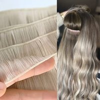 Extensiones de Cabello Humano Genius Weft Doble Trama Invisible, Cabello Ruso Virgen, Disponibles para Envío Inmediato