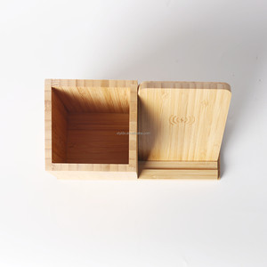 5W 10W 15W Bambus Holz <span class=keywords><strong>3</strong></span>-in-1 Stift halter mit kabellosem Laden Desktop Charging Machin ing Services Produkt - Product Image 3