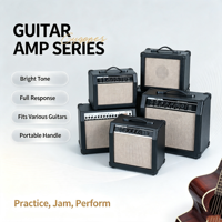Amplificateur de guitare électrique et basse 15W, haut-parleur 5 pouces, plusieurs entrées jack, mini ampli portable, son brillant et plein, pour la pratique à domicile