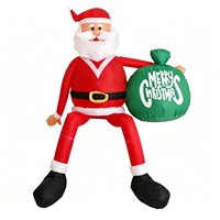 Décorations de fête de Noël, Père Noël mignon en dessin animé éclairé par LED, modèle gonflable personnalisable