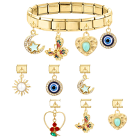 Charme rétro italien à faire soi-même pour bracelet avec pendentif exquis, accessoires de bijoux transfrontaliers