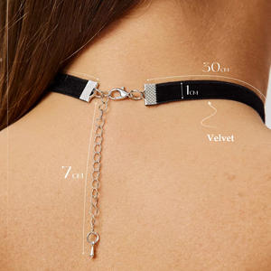 قلادة مخملية سوداء قلادات نمط البونك بيان كريستال حجر الراين الحب قلادة قلوب للنساء - Product Image 2