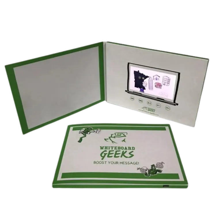Impresión personalizada digital de 5 pulgadas A5 folleto de invitación de negocios LCD folleto de vídeo tarjeta de felicitación de negocios Mailer para marketing
