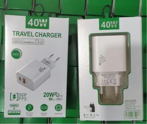 Caricatore Rapido 40W Cubo da Parete Adattatore di Alimentazione USB-<span class=keywords><strong>C</strong></span> USB <span class=keywords><strong>A</strong></span>+<span class=keywords><strong>C</strong></span> QC4.0 PD 20w Tipo <span class=keywords><strong>C</strong></span> per Telefoni Cellulari e Auricolari con Confezione - Product Image 6