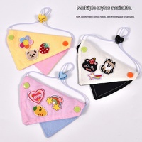 Bandana triangulaire réversible en coton pour animaux de compagnie, double face, blocs de couleur, broderie, bavoir, accessoire mignon pour chien et chat, motif dessin animé