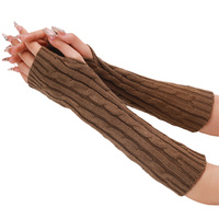 Vente directe usine : Gants longs en acrylique unisexe, Chaussettes longues d'hiver, Gants mi-doigts en acrylique tricotés torsadés