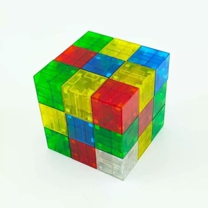 Jouets éducatifs <span class=keywords><strong>élémentaire</strong></span>s empilables 2cm Transparent solide bricolage plastique Force aimant CubeToys - Product Image 4