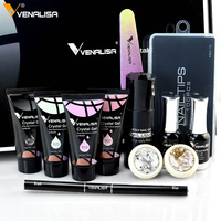 Kit Complet Gel Venalisa pour Extension Semi-Permanent, Set de Gel Poly Nails, Kit Gel UV et Kit Manucure Acrylique