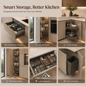 Set Completo di Mobili da <span class=keywords><strong>Cucina</strong></span> Moderni con Armadietti Bassi e Alti per la Casa - Product Image 2
