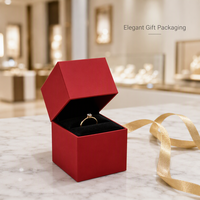Boîte cadeau magnétique pliable rouge avec couvercle, doublure en éponge, petite taille, finition mate, pour bijoux, bonbons, échantillons, vente en gros, usine