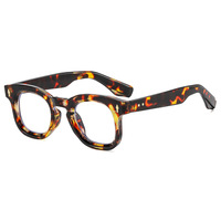 Montures de lunettes anti-lumière bleue tendance 2026 avec rivets en forme de flèches, élégantes, verres transparents, pour hommes et femmes, monture épaisse imprimée léopard