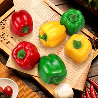 Poivrons artificiels Faux poivrons colorés végétariens pour la décoration, légumes décoratifs, poivrons rouges verts et jaunes
