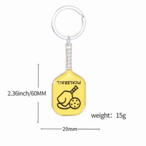 Llavero metálico creativo con forma <span class=keywords><strong>de</strong></span> pala <span class=keywords><strong>de</strong></span> <span class=keywords><strong>pickleball</strong></span>, colgante esmaltado con diseño <span class=keywords><strong>de</strong></span> raqueta deportiva para bolso o mochila, regalo para entusiastas del <span class=keywords><strong>pickleball</strong></span> - Product Image 5