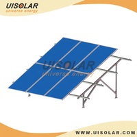 UISOLAR Support de Panneau Solaire sur Poteau en Aluminium et Acier, Système Réglable Inclinable au Sol, Support Photovoltaïque pour Panneaux Solaires