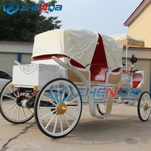 Calèche royale de luxe à quatre roues pour visites touristiques, calèche électrique noire à chevaux à vendre - Product Image 3