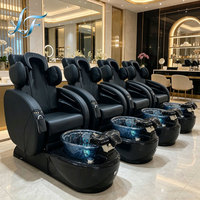 Chaise de pédicure professionnelle réglable avec siège inclinable électrique et massage pour salon de beauté