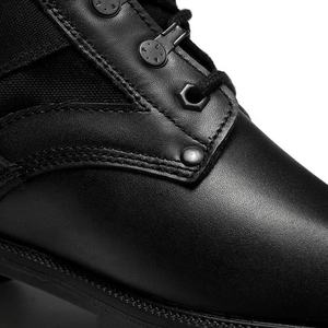 Bottes de combat tactiques en cuir fendu avec semelle en caoutchouc noir et tige Oxford - Product Image 5