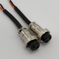 Conector Circular de Aviación GX16 de 2 Pines Hembra, IP67 Impermeable, Carcasa Metálica Niquelada para LED, CCTV, Sensor, Industrial, Solar