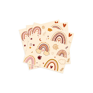 Ensemble de décoration de fête bohème arc-en-ciel, assiettes en papier, serviettes, gobelets, décoration de table jetable pour anniversaire, 7 pouces, 9 pouces - Product Image 4