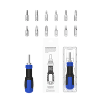 YIYUN – Kit de tournevis à cliquet compact 13-en-1 avec 12 embouts CRV, manche en acier et plastique, outils professionnels OEM pour l'électronique