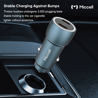 Chargeur de voiture Miccell 60W double port Type-C QC3.0 PD, matériau ignifuge, charge rapide pour ordinateur portable, OVP SCP OTP