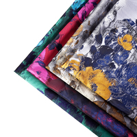 En stock, tissu floral en polyester léger et moelleux, tissé jacquard, rose, pour robe et gilet, JSB-1411