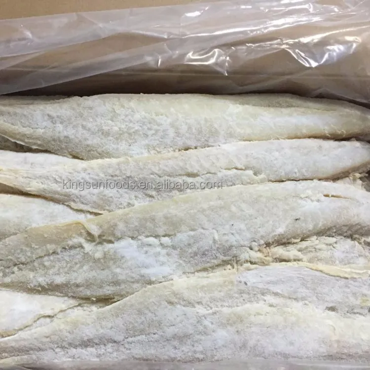 2017 Nuevo Stock de filete de bacalao seco PBO Pacific Gadus sin hueso sin piel Salado