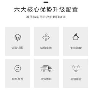 Pocket Door Sliding System for Kitchen & Dining Cold-Rolled Steel Track Pulley Hardware 21-30kg Load Capacity Easy Installation - Product Image 2