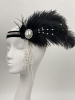 Serre-tête Fascinator à Plumes pour Femme, Coiffe de Mariée, Chapeau pour Mariage, Cocktail, Tea Party, Accessoire Cheveux pour Déguisement Derby Gatsby