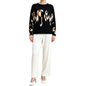 Camicia da <span class=keywords><strong>donna</strong></span> versatile e alla moda con stampa leopardata, a blocchi di colore, in poliestere elasticizzato, vestibilità ampia, collezione Autunno 2026 - Product Image 1