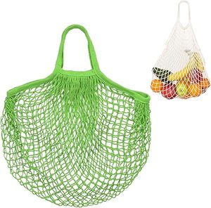 1-Pack Cotton <b>Mesh</b> Bag, Reusable Washable <b>Mesh</b> <b>Net</b> String Grocery Bag with Short Handle, Portable <b>Net</b> Tote for Fruit&Vegetables - Product Image 4