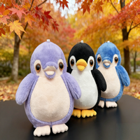 Peluche bébé OEM, adorable pingouin gris en peluche, jouet oreiller, cadeau d'anniversaire, brodé, doux, polyester, coton PP