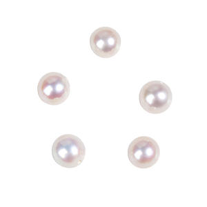 Perlas de Agua Dulce Naturales Casi Perfectamente Redondas, Blancas, de 9 mm, con Medio Orificio, para Joyería DIY, Perlas Sueltas - Product Image 5
