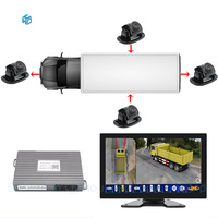 Caméra de recul à écran partagé pour bus, camionnette, camion à benne basculante, mixeur, vue d'oiseau 3D à 360 degrés autour du système automobile