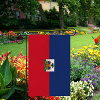 Drapeau d'Haïti en lin de haute qualité pour l'extérieur 12*18In Plus de styles au choix