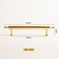 Poignées et boutons de luxe modernes pour meubles de cuisine, tiroirs, commodes et armoires, en laiton massif couleur semi-or à surface rugueuse, garantie 5 ans