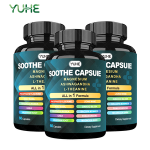 Cápsulas Todo en Uno, Suplemento para Dormir, Alta Absorción, Calmante, Relajante, para el Corazón, L-THEANINA, Magnesio, Ashwagandha - Product Image 1