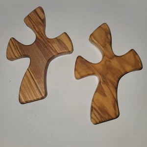 Fatto a mano gererusalem incrocia i regali cristiani tascabile crocifisso di palma piccole croci a mano in legno d'ulivo - Product Image 2