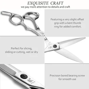 NFR-60 6.0 Inch 9Cr Stainless Steel Slice Cutting Scissors Professional Hairdressing Shears Slicer Scissors Sliding Hair Shears
