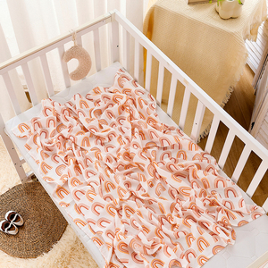 חיתולי עיטוף לתינוקות עם הדפס לוגו בהתאמה אישית, רכים ונעימים, שמיכות קבלה לתינוקות 120*110 ס\"מ, שמיכת מוסלין לתינוק - Product Image 2