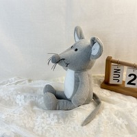 Jouet en peluche gris confortable pour bébé, transfert thermique par sublimation, taille 25 cm, cadeau pour enfant, ventre blanc, LOGO personnalisé, jouet en peluche mignon