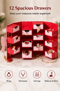 Caja de Joyería Plegable Rígida Personalizada con 12 Cajones, Embalaje Plano para Ahorrar Espacio, Caja de Cartón para Regalos de Belleza, Cosméticos y Joyas - Product Image 5