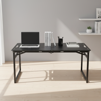 Table pliante rectangulaire moderne en acier pour 6 personnes, idéale pour le camping, les pique-niques, facile à plier et à nettoyer, parfaite pour la salle de sport.