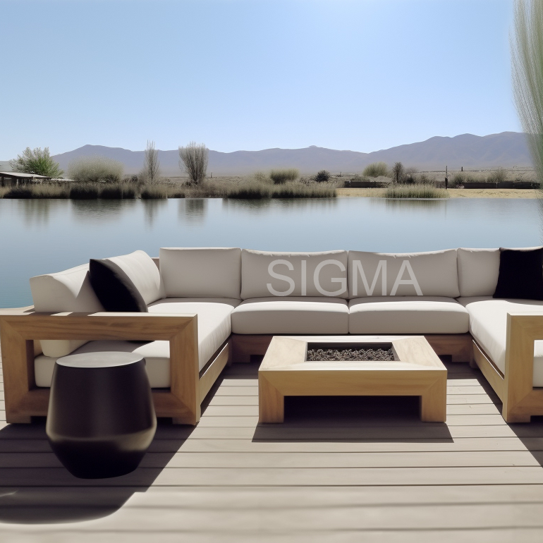 High Quality Garden Sofa Set Outdoor Solid Teak  Outdoor Furniture Sectional