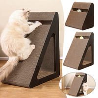 2026 Classic Factory Wholesale Vertical Triangle Cat Scratcher Thick Corrugated Paper Cat Bed Cat Toy